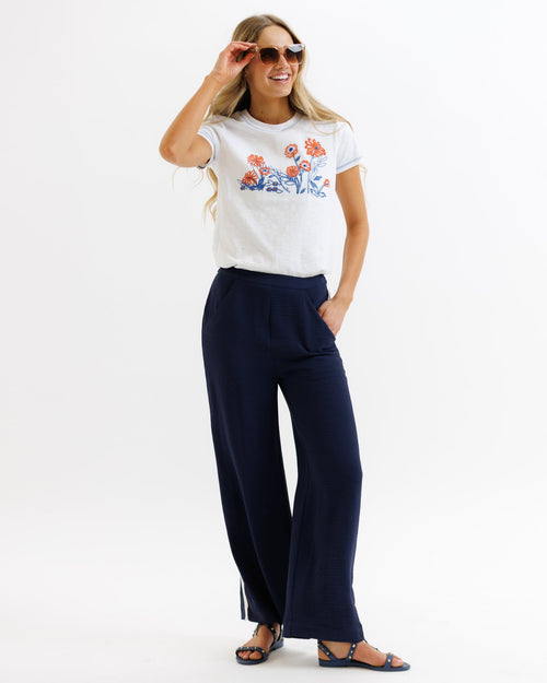 Downeast Women's Wide-Leg Stripe Woven Pants — Polyester
