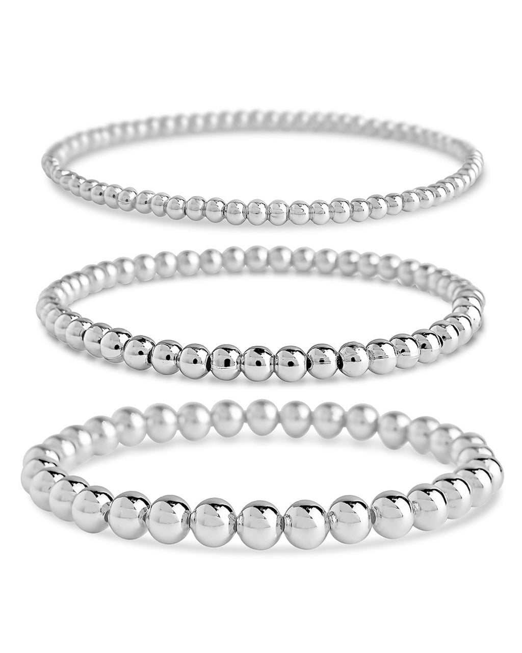 Sterling Forever Women's Beaded Stretch Bracelet Set